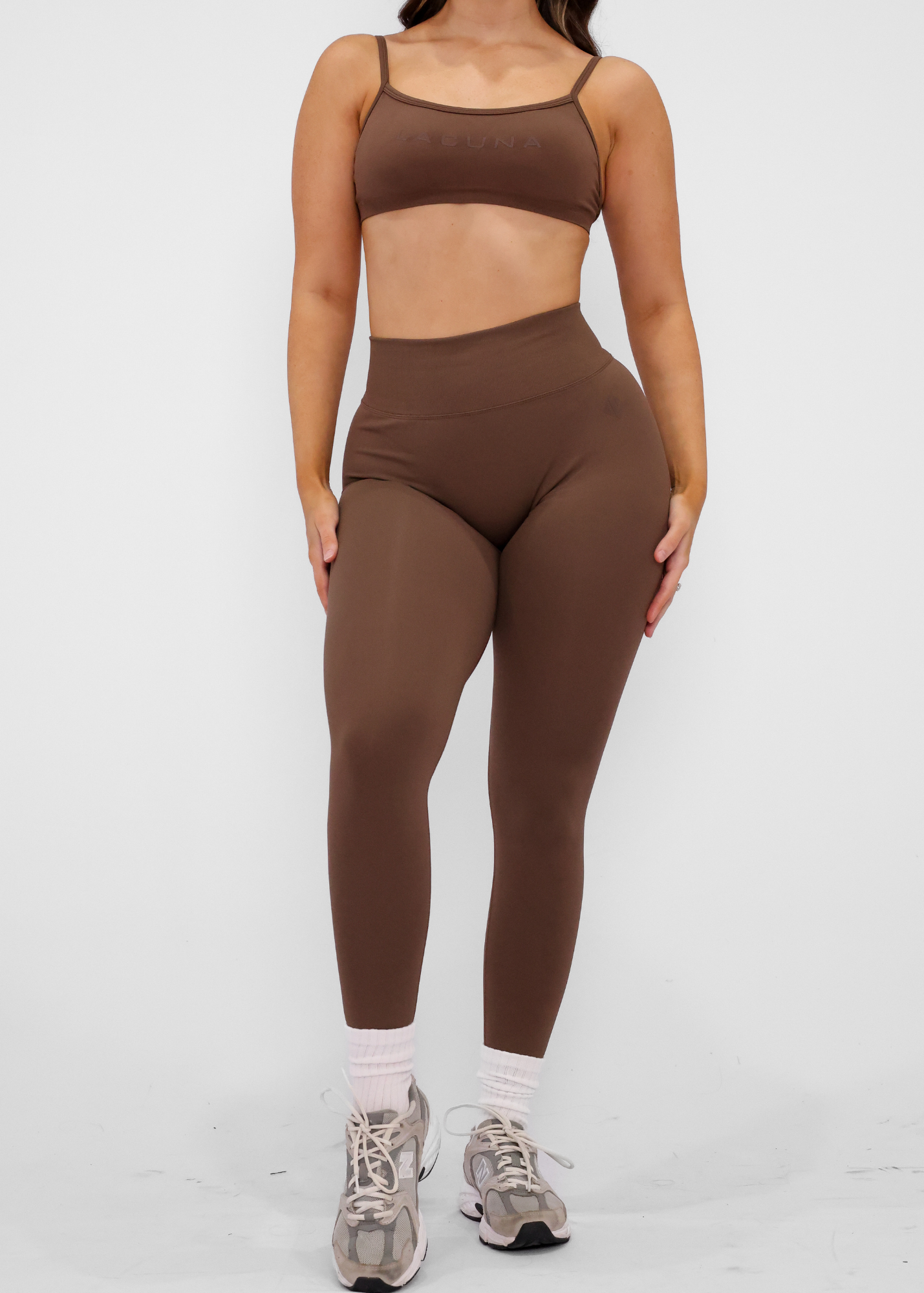 V-Figure Leggings - COFFEE