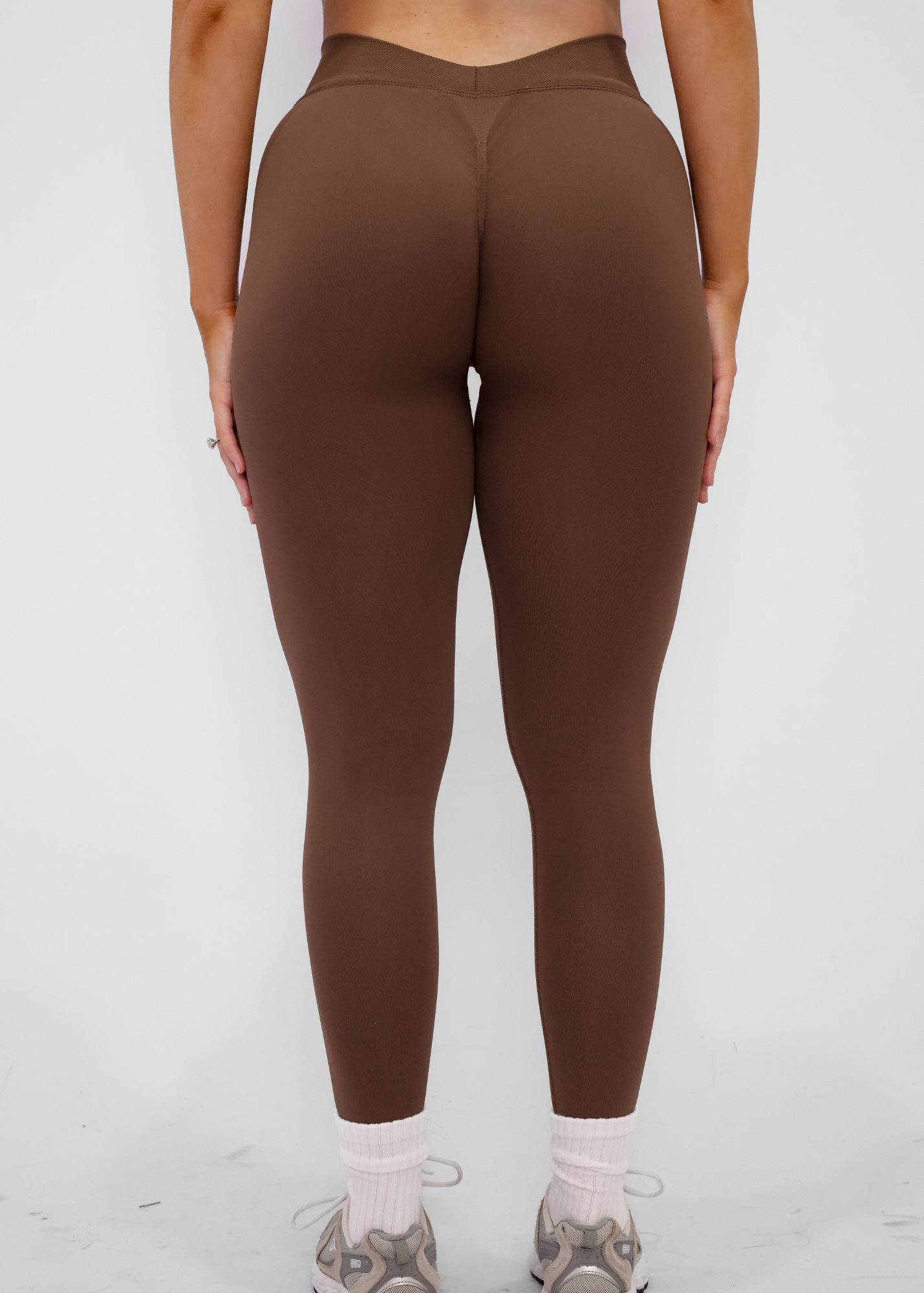 V-Figure Leggings - COFFEE