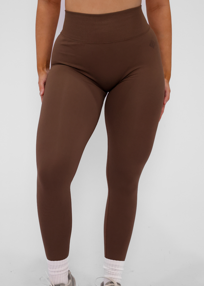 V-Figure Leggings - COFFEE